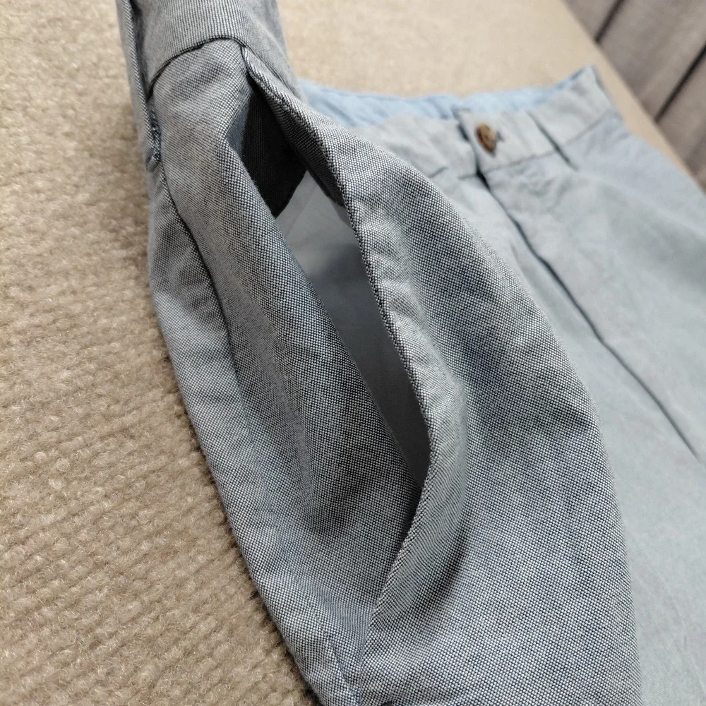 IZOD SportFlex Stretch Chino Oxford Shorts Mens 46 Breeze Blue 10.5